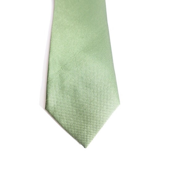 Trevisan Venezia Tie Men's 100% Silk Green Geometric Made in Italy - Picture 8 of 9